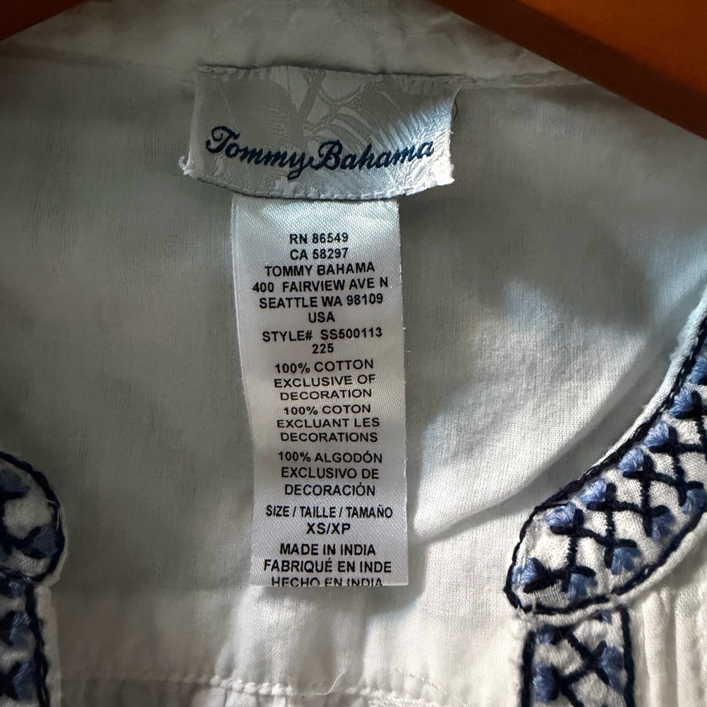 Tommy Bahama Embroidered Tiered Cotton Dress - Picture 6 of 6